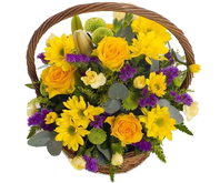 A basket of flowers on the holiday