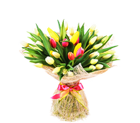 Букет из тюльпанов "Фонтан эмоций", Bouquet of tulips "Fountain of emotions"