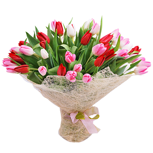 Букет из тюльпанов "Нежный поцелуй", Bouquet of tulips "Gentle kiss"