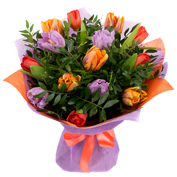 Букет из тюльпанов "Весёлая мелодия", Bouquet of tulips "Merry melody"
