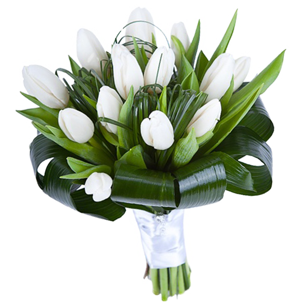 Букет из тюльпанов "Белоснежный", Bouquet of tulips "White"