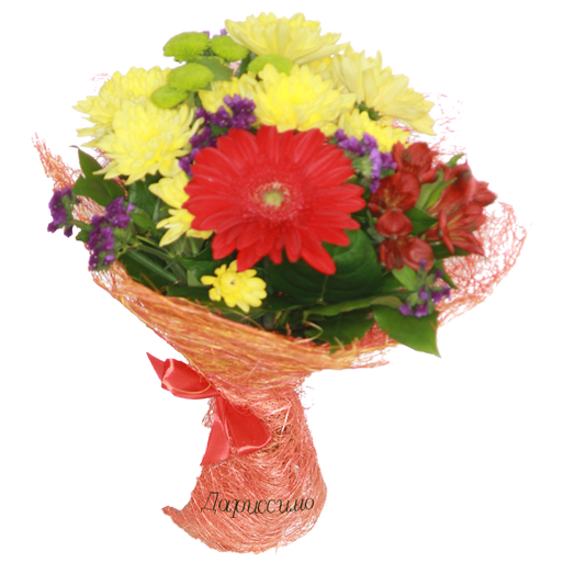 Букет с герберой " Бархатный", Bouquet with Velvet gerberoy