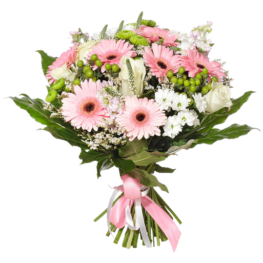 Букет с герберой Розовый расвет, Bouquet with gerberas pink dawn