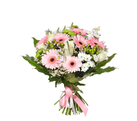 Букет с герберой Розовый расвет, Bouquet with gerberas pink dawn