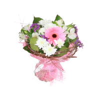Букет с герберой "Неженка", Bouquet with gerberas sissy