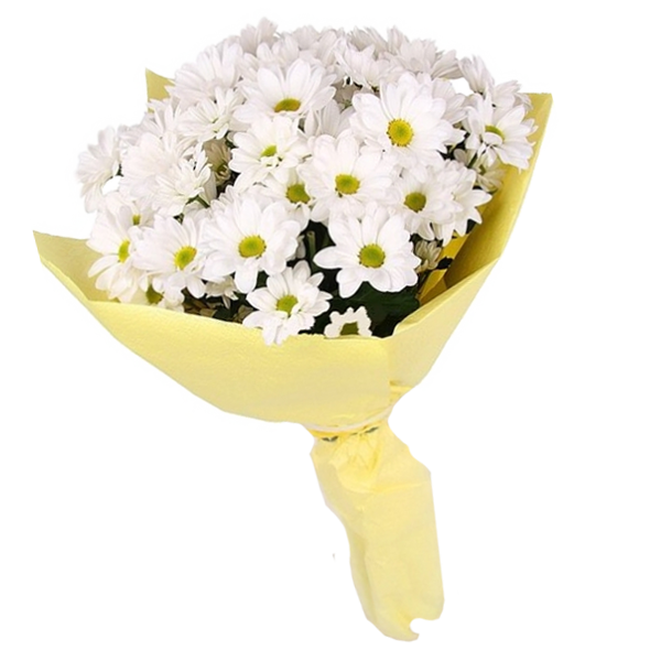 Букет с герберой "Снежана", bouquet with chrysanthemum Snezana