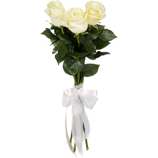 Букет из трех белых роз