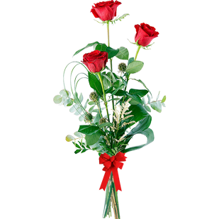 Букет из трех  красных роз