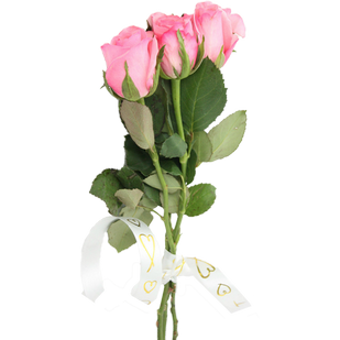 Букет из трех розовых  роз