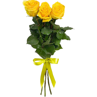 Букет из трех жёлтых роз