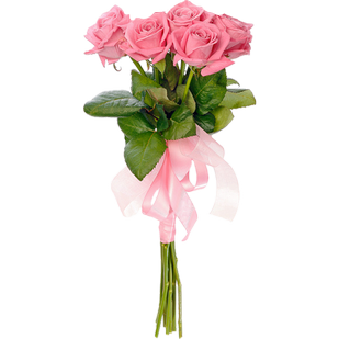 Букет из пяти розовых роз