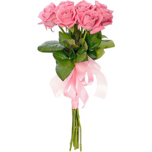 Букет из семи розовых роз