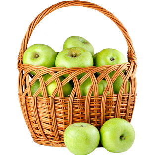 Корзинка зелёных яблок